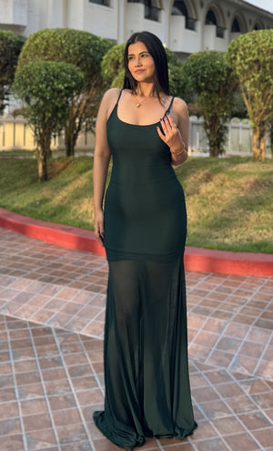 rooshy green mesh dress