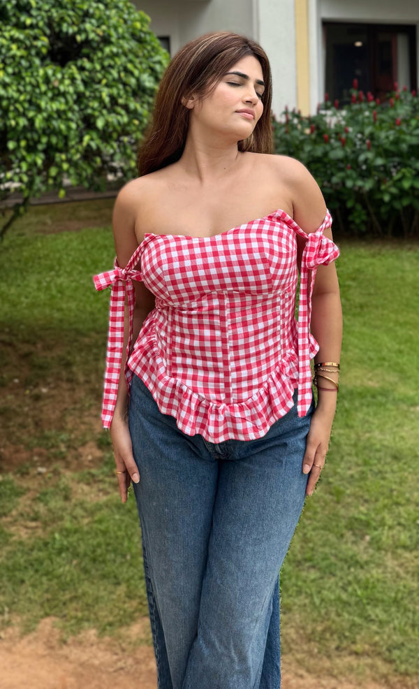 rooshy tie up knot top