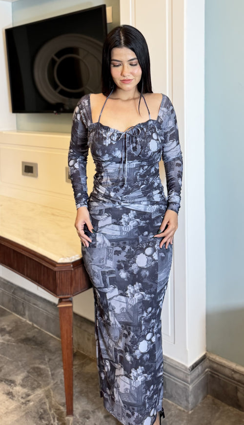 rooshy grey corset dress