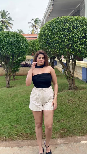 rooshy black sheer mesh top