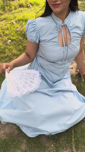 rooshy blue elan collar dress video