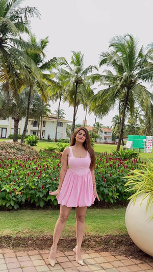 rooshy pink A line frock 