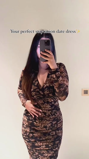 Midnight Allure Ruched Dress