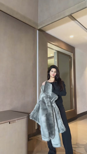 rooshy grey fur jacket