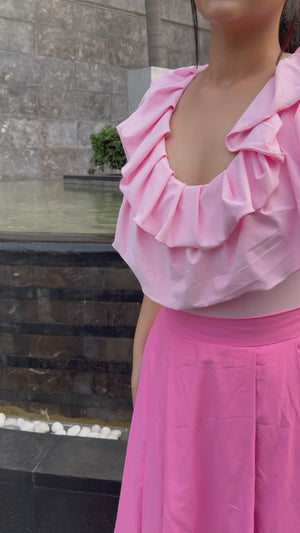 Rooshy pink ruffle top