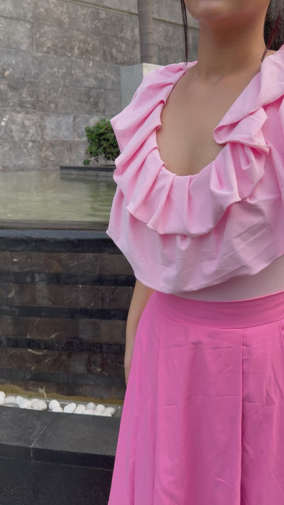 Rooshy pink ruffle top