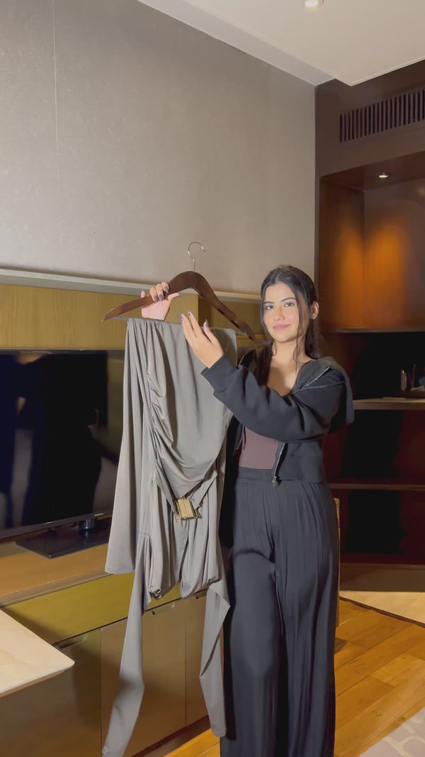 Rooshy V neck line maxi bodycon dress