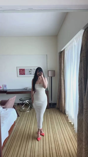 rooshy mesh white dress