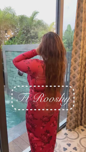 Rooshy two piece bralette top bodycon cowl neck dress