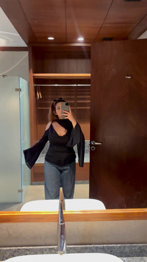 Scandal Black Scarf Top