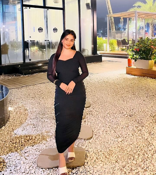 Marinara Black Ruched Dress